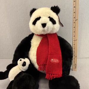 Gund Wish Bear Panda LARGE 2001 Smithsonian Natl Zoological Park w/ Baby And Tag